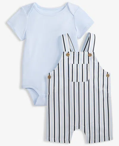 First Impressions Baby Boys' Bodysuit & Striped Shortall, 2-piece Set, Macy's Exclusive In Multi
