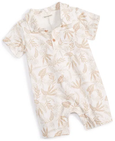 First Impressions Baby Boys Botanical-print Sunsuit, Created For Macy's In Neutral
