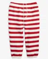 First Impressions Baby Boys Cane Striped Fleece Pants, Macy's Exclusive In Red