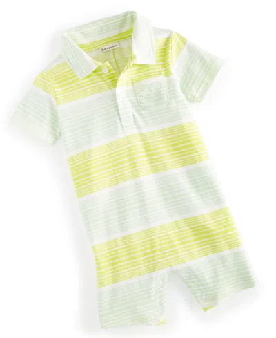 First Impressions Baby Boys Chill Striped Sunsuit, Created For Macy's In Angel White