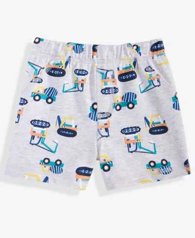 First Impressions Baby Boys Construction Trucks Shorts, Macy's Exclusive In Gray