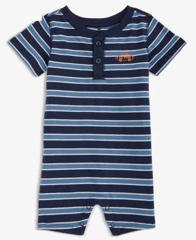 First Impressions Baby Boys Cool Lil Dude Striped Sunsuit, Macy's Exclusive In Blue