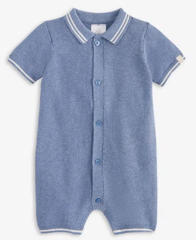 First Impressions Baby Boys' Cotton Polo Romper, Macy's Exclusive In Blue