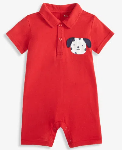 First Impressions Baby Boys Dog-pocket Collared Sunsuit, Macy's Exclusive In Red
