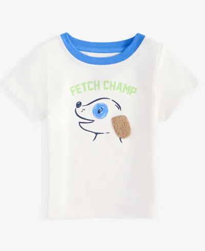 First Impressions Baby Boys Fetch Champ Graphic T-shirt, Exclusively At Macy's In Angel Whit