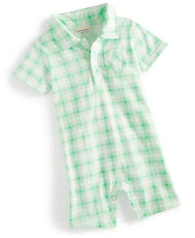 First Impressions Baby Boys Friendship Plaid Sunsuit, Created For Macy's In Mint Pistachio