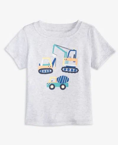 First Impressions Baby Boys Fun Trucks T-shirt, Macy's Exclusive In Gray