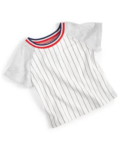 First Impressions Baby Boys Game Stripe T-shirt, Created For Macy's In Misty Grey
