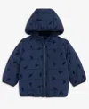 First Impressions Baby Boys Hooded Dino-flocked Jacket, Macy's Exclusive In Blue