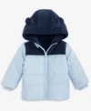 First Impressions Baby Boys Hooded Faux-sherpa Mix Jacket, Macy's Exclusive In Blue