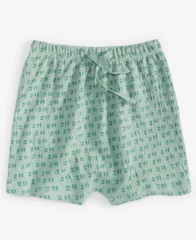 First Impressions Baby Boys Little Footprint Printed Shorts, Created For Macy's In Fade Moss