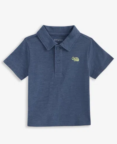 First Impressions Baby Boys Little Turtle-detail Polo Shirt, Exclusively At Macy's In Indigo Dye