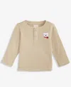 First Impressions Baby Boys Long-sleeve Polar Bear Waffle Henley T-shirt, Macy's Exclusive In Sand