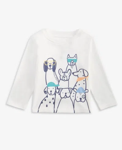 First Impressions Baby Boys Long-sleeve Stylish Pups T-shirt, Macy's Exclusive In White