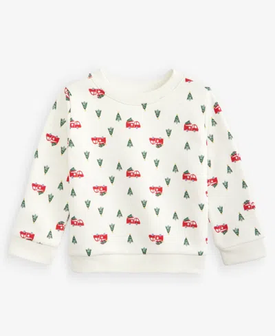 First Impressions Kids' Baby Boys' Mix & Match Long-sleeve Holiday Firetrucks Sweatshirt, Macy's Exclusive In White