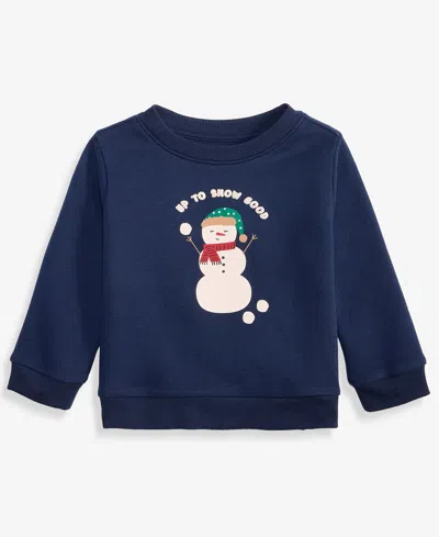 First Impressions Kids' Baby Boys' Mix & Match Long-sleeve Snowman Sweatshirt, Macy's Exclusive In Blue