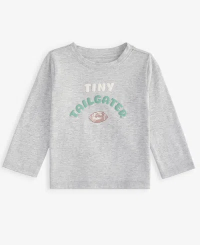 First Impressions Baby Boys' Mix & Match Long-sleeve Tiny Tailgater T-shirt, Macy's Exclusive In Gray