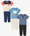 First Impressions Baby Boys Mix Match Short Sleeve Graphic T Shirts Jogger Pants Exclusively At Macys In Black