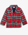 First Impressions Baby Boys North Pole Cotton Flannel Blazer, Macy's Exclusive In Multi