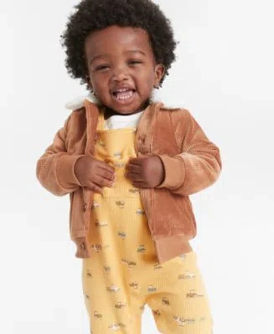 First Impressions Baby Boys On The Farm Set Knit Cord Jacket Created For Macys In Golden Apricot