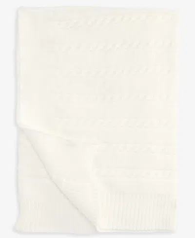 First Impressions Kids' Baby Boys' Or Baby Girls' Cable-knit Ribbed-border Blanket, Macy's Exclusive In Brown
