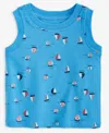 First Impressions Baby Boys Sailboat-print Tank Top, Exclusively At Macy's In Blue Bay