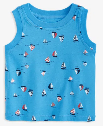 First Impressions Baby Boys Sailboat-print Tank Top, Exclusively At Macy's In Blue Bay