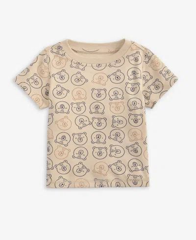 First Impressions Baby Boys' Short-sleeve Bear-print T-shirt, Macy's Exclusive In Brown