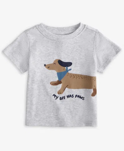 First Impressions Baby Boys Short-sleeve Bff Paw Graphic T-shirt, Exclusively At Macy's In Gray