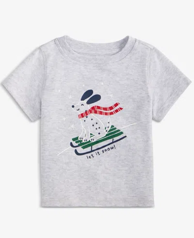 First Impressions Baby Boys Sled Dog Short-sleeve T-shirt, Macy's Exclusive In Gray
