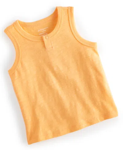 First Impressions Baby Boys Solid Henley Tank Top, Created For Macy's In Melon Sorbet