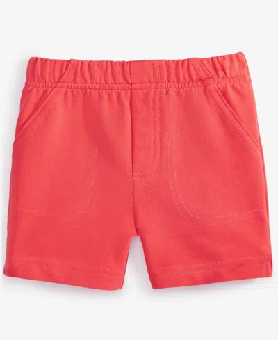 First Impressions Baby Boys Solid Shorts, Exclusively At Macy's In Dry Cherry