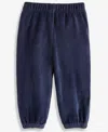 First Impressions Baby Boys Solid Velour Pants, Macy's Exclusive In Blue