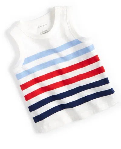 First Impressions Baby Boys Summer Stripe Tank Top, Created For Macy's In Angel White