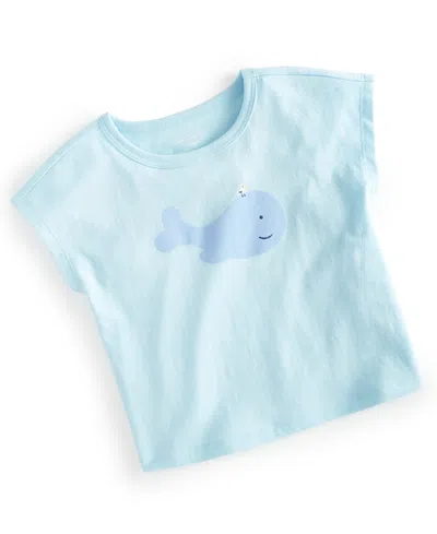 First Impressions Baby Boys Swimming Whale Graphic T-shirt, Created For Macy's In Oasis Blue