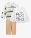 First Impressions Baby Boys Toddler 2t 4t Striped Polo Shirt Stylish Pups T Shirt Cargo Pants Macys Exclusive In White