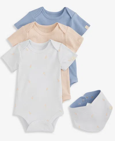 First Impressions Baby Boys' Traffic Patrol Cotton Bodysuits & Bib, 4-piece Set, Macy's Exclusive In Multi