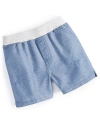 FIRST IMPRESSIONS BABY BOYS COTTON CHAMBRAY SHORTS, CREATED FOR MACY'S
