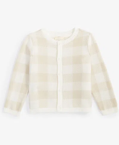 First Impressions Baby Cotton Check Cardigan, Created For Macy's In Angel White