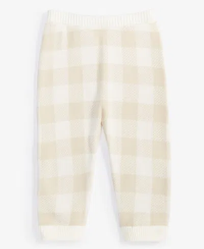 First Impressions Baby Cotton Check Pants, Created For Macy's In Angel White