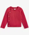 First Impressions Baby Cotton Side Button Sweater, Created For Macy's In Emboldened