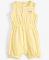 First Impressions Baby Girls Terry Cloth Embroidered Butterfly Sunsuit, Created For Macy's In Pale Banan