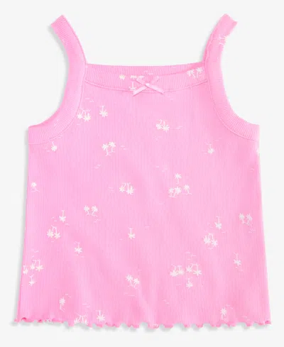 First Impressions Baby Girls' (0-24) Mix & Match Palm-print Sleeveless Top, Macy's Exclusive In Pink