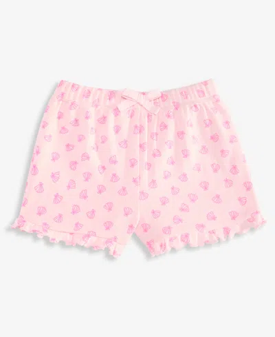 First Impressions Baby Girls' (0-24) Mix & Match Shell-print Ribbed Shorts, Macy's Exclusive In Pink