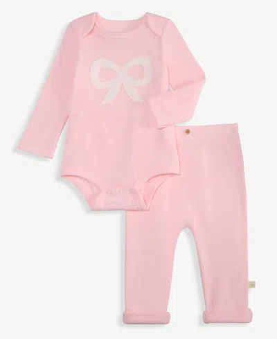 First Impressions Kids' Baby Girls' 0m-24m Bow Bodysuit And Leggings, 2-piece Set, Macy's Exclusive In Pink