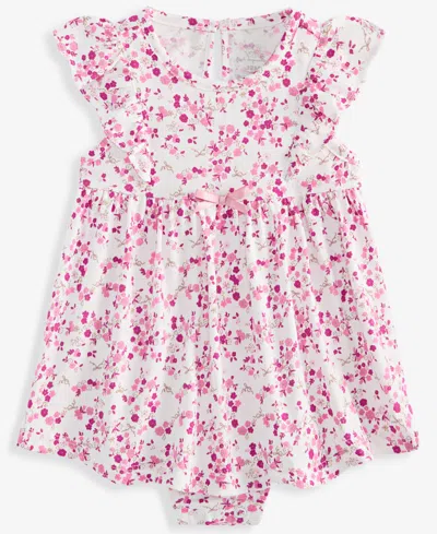 First Impressions Baby Girls' 0m-24m Floral-print Skirted Sunsuit, Macy's Exclusive In Pink