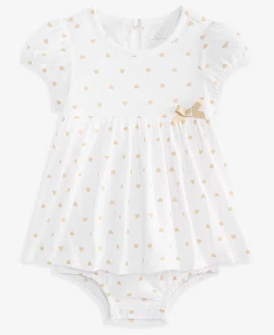 First Impressions Kids' Baby Girls' 0m-24m Heart-print Skirted Sunsuit, Macy's Exclusive In White
