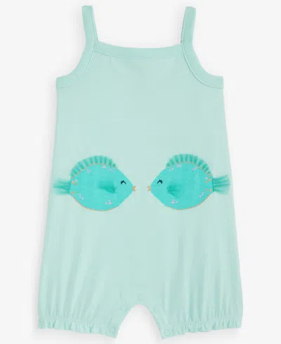 First Impressions Baby Girls' 0m-24m Two Fish Sunsuit, Macy's Exclusive In Blue