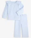 First Impressions Baby Girls 2-pc. Wide Rib Hacci Top & Pants Set, Macy's Exclusive