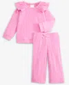 First Impressions Baby Girls 2-pc. Wide Rib Hacci Top & Pants Set, Macy's Exclusive